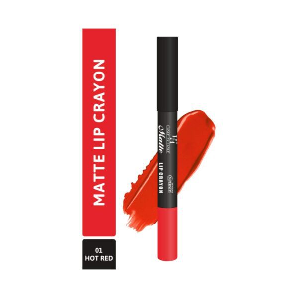 Half N Half Matte Velvet Soft & Long Lasting 24h Superstay Lip Crayon - 01 Hot Red (3.5g) - Half N Half