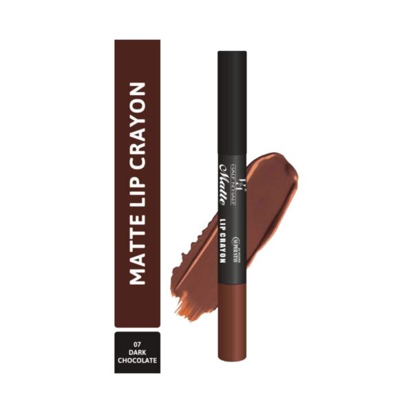 Half N Half Matte Velvet Soft & Long Lasting 24h Superstay Lip Crayon - 07 Dark Chocolate (3.5g) - Half N Half