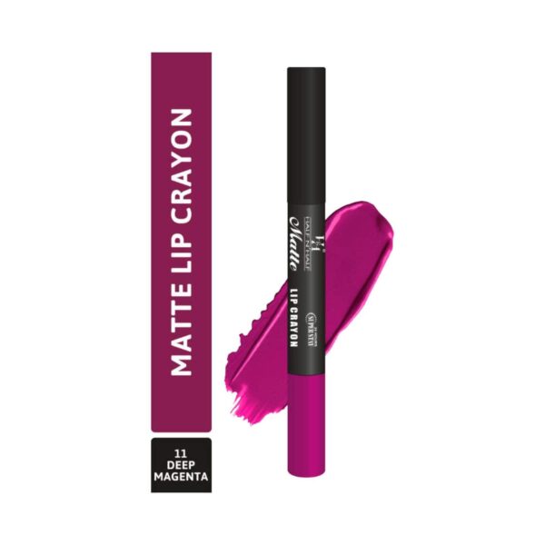 Half N Half Matte Velvet Soft & Long Lasting 24h Superstay Lip Crayon - 11 Deep Magenta (3.5g) - Half N Half