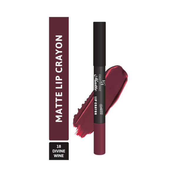 Half N Half Matte Velvet Soft & Long Lasting 24h Superstay Lip Crayon - 18 Divine Wine (3.5g) - Half N Half