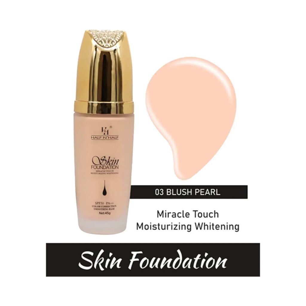 Half N Half Miracle Touch Skin Foundation SPF 50 Pa+++ - 03 Blush Pearl (45g) - Half N Half