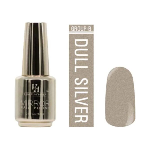 Half N Half Mirror Nail Polish - Dull Silver (18ml) - Half N Half