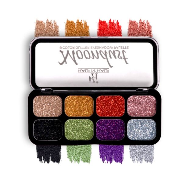 Half N Half Moondust 8 Color Glitter Eyeshadow Makeup Palette - Shade C (12g) - Half N Half