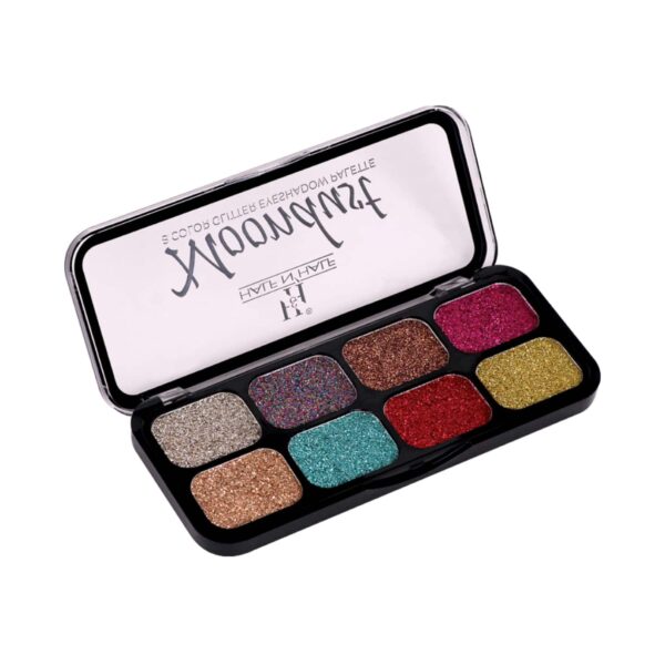 Half N Half Moondust 8 Color Glitter Eyeshadow Makeup Palette - Shade D (12g) - Half N Half