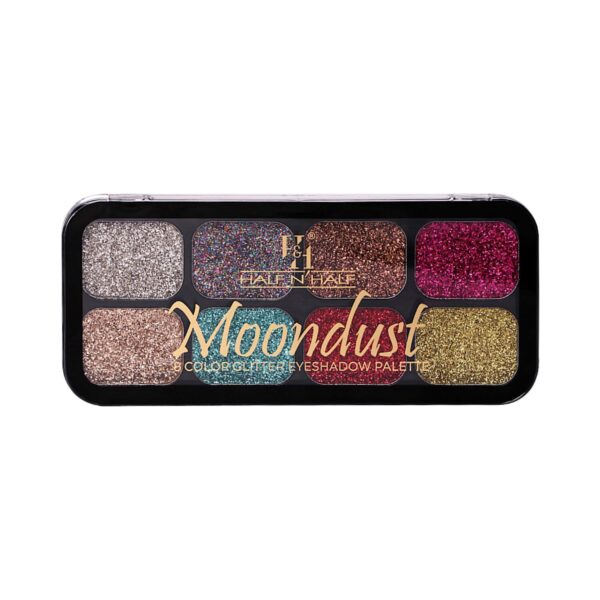 Half N Half Moondust 8 Color Glitter Eyeshadow Makeup Palette - Shade D (12g) - Half N Half