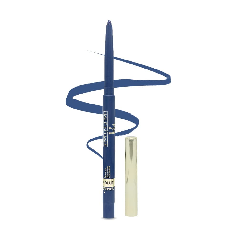 Half N Half One Stroke Defining Auto Eyeliner Kohl Kajal, Smudge & Waterproof, 18hour Long Lasting, Deep Blue (0.3g)