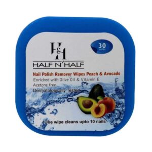Half N Half Peach & Avocado Nail Polish Remover Wipes - (30 Pcs) - Half N Half