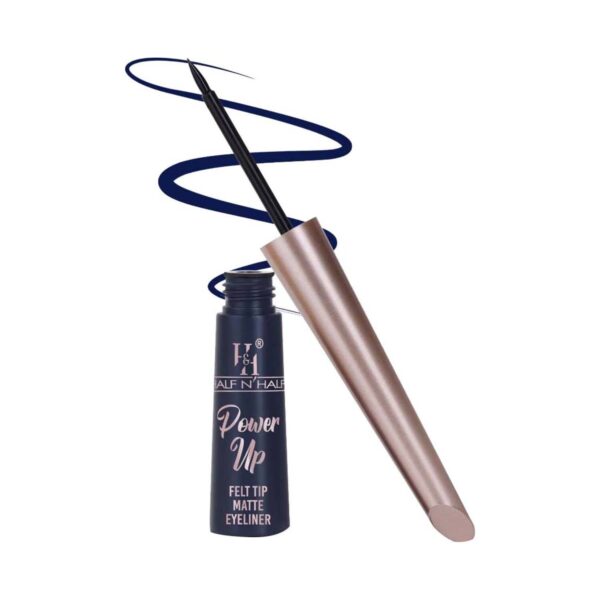 Half N Half Power Up Felt Tip Matte Eyeliner - Midnight Blue (4.8 ml) - Half N Half