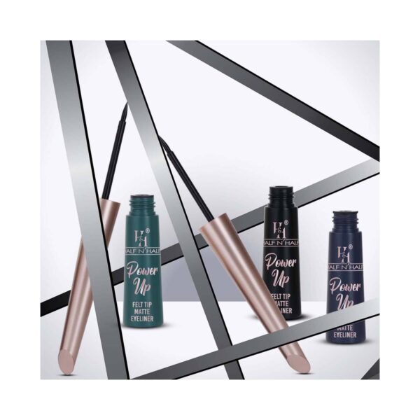 Half N Half Power Up Felt Tip Matte Eyeliner - Midnight Blue (4.8 ml) - Half N Half