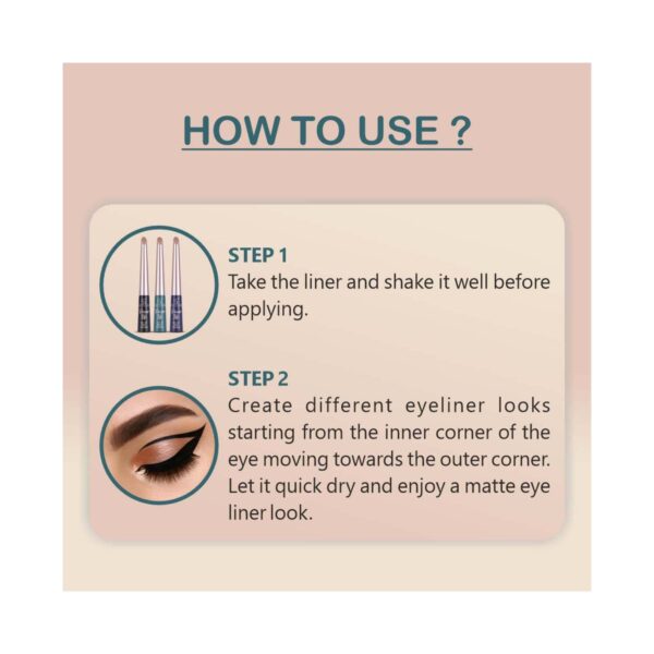 Half N Half Power Up Felt Tip Matte Eyeliner - Midnight Blue (4.8 ml) - Half N Half