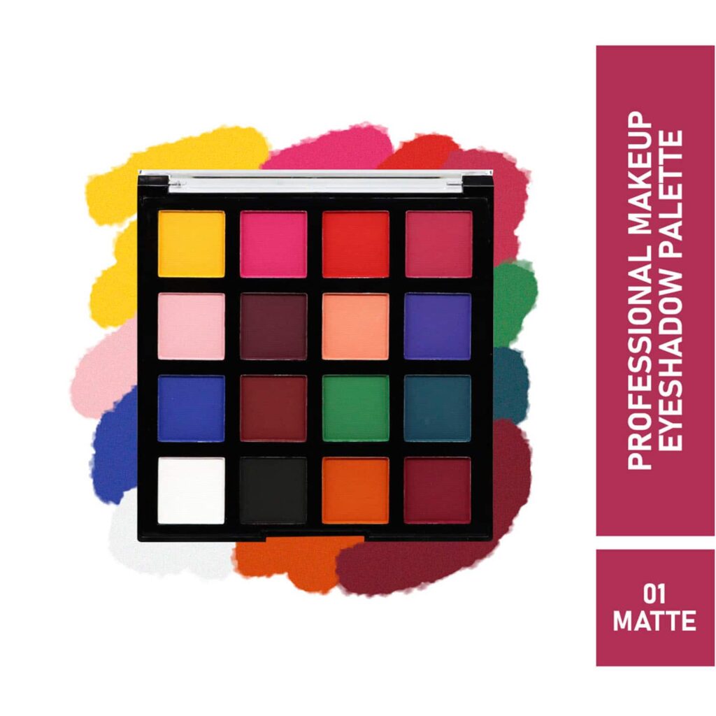 Half N Half Professional Makeup kit, 16 Colours Eyeshadow Matte Palette - 01 Multicolour (18g) - Half N Half