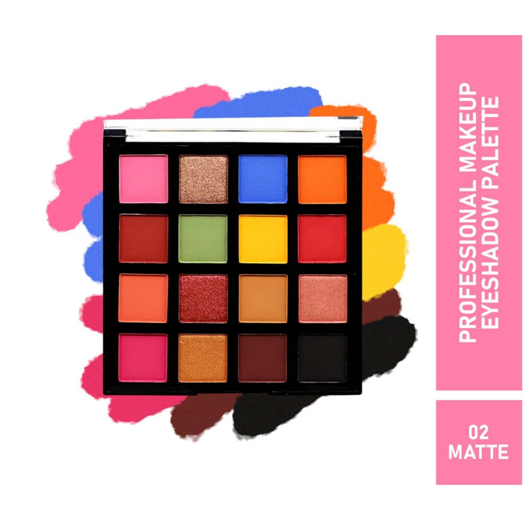 Half N Half Professional Makeup kit, 16 Colours Eyeshadow Matte Palette - 02 Multicolour (18g) - Half N Half
