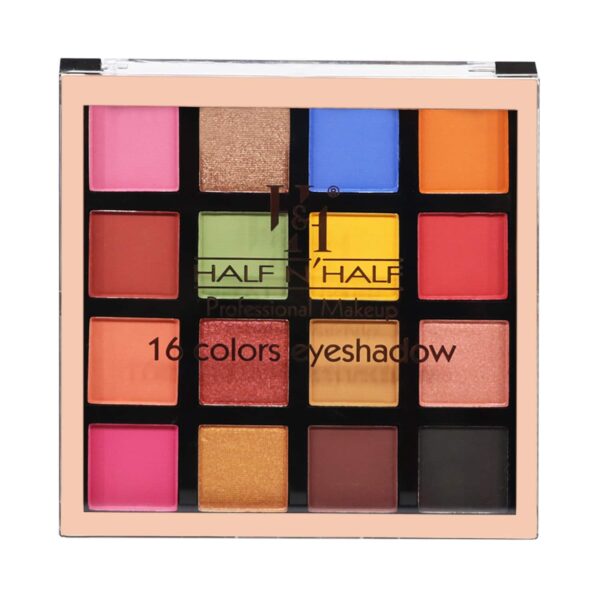 Half N Half Professional Makeup kit, 16 Colours Eyeshadow Matte Palette - 02 Multicolour (18g) - Half N Half