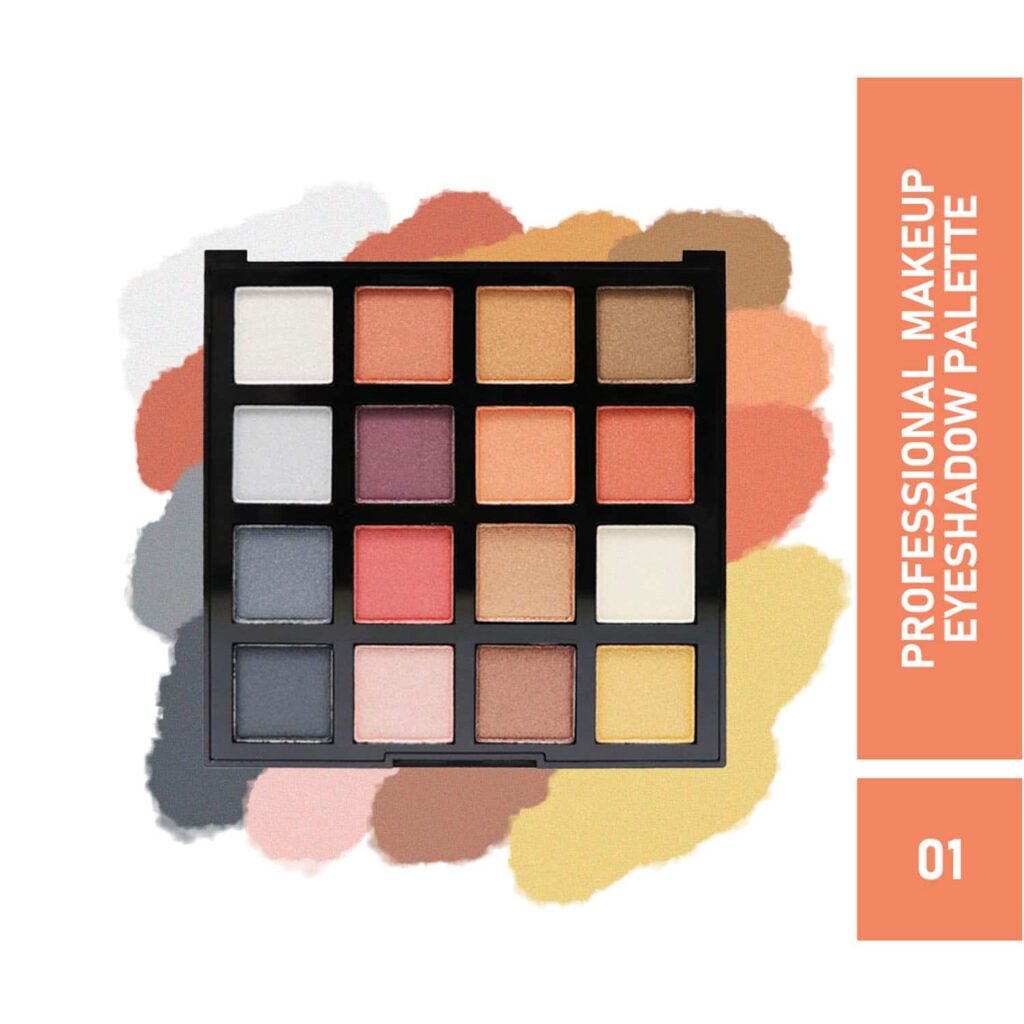 Half N Half Professional Makeup kit, 16 Colours Eyeshadow Palette - 01 Multicolour (18g) - Half N Half