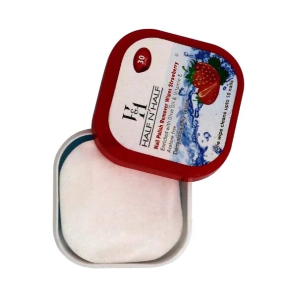 Half N Half Strawberry Nail Polish Remover Wipes - (30 Pcs) - Half N Half