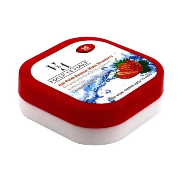 Half N Half Strawberry Nail Polish Remover Wipes - (30 Pcs) - Half N Half