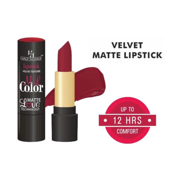 Half N Half Velvet Matte Texture My Colour Lipstick - 4 Hot Red (3.8g) - Half N Half