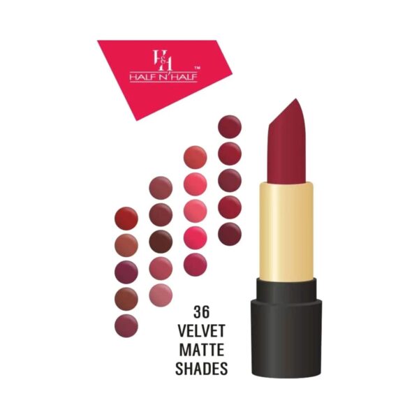 Half N Half Velvet Matte Texture My Colour Lipstick - 4 Hot Red (3.8g) - Half N Half