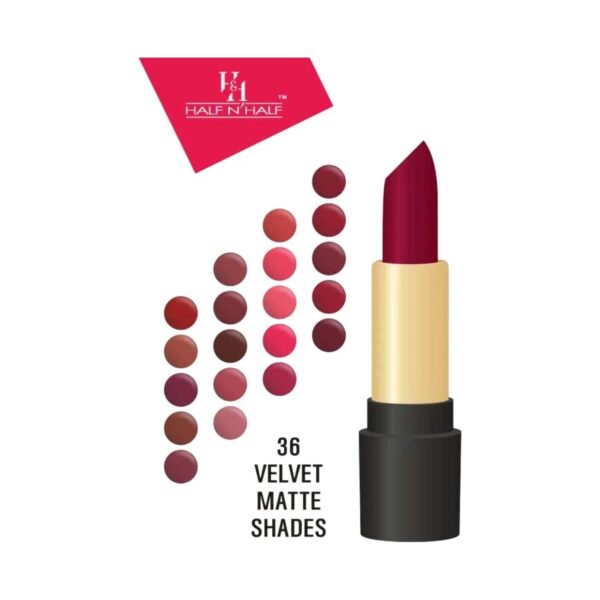 Half N Half Velvet Matte Texture My Colour Lipstick - 7 Ruby Woo (3.8g) - Half N Half