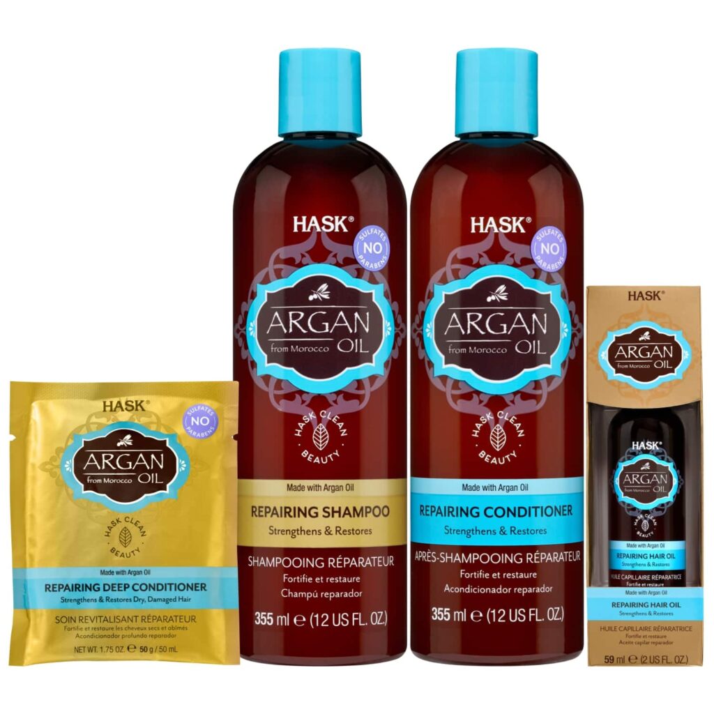 Hask Argan Oil Strengthening Kit (Shampoo, Conditioner, Hair Oil & Deep Conditioner) - Hask