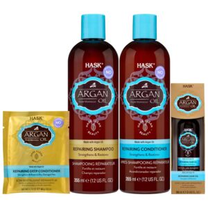 Hask Argan Oil Strengthening Kit (Shampoo, Conditioner, Hair Oil & Deep Conditioner) - Hask