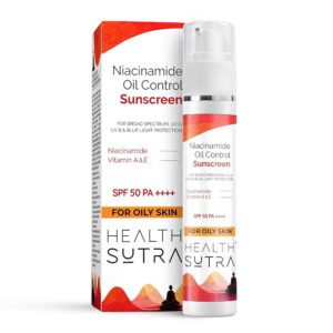 Health Sutra Niacinamide Oil Control Sunscreen — SPF 50 PA++++ | Broad-Spectrum UVA/UVB Protection | Oil-Control with Vitamin A & E | Lightweight & Water-Resistant |...