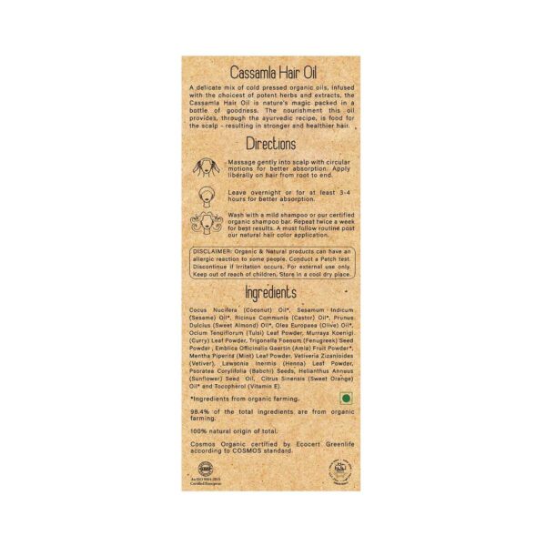 Herbal Me Cassamla Organic Hair Oil (100ml) - Herbal Me