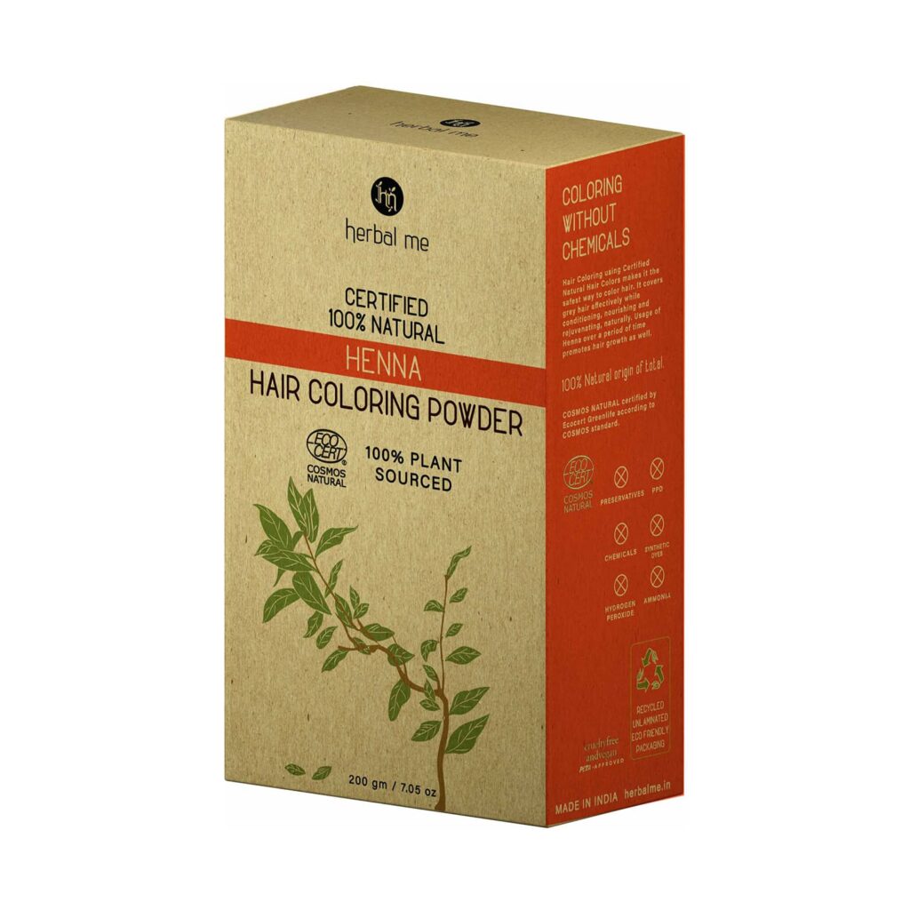 Herbal Me Certified 100% Natural Henna Hair Color - Red (200g) - Herbal Me