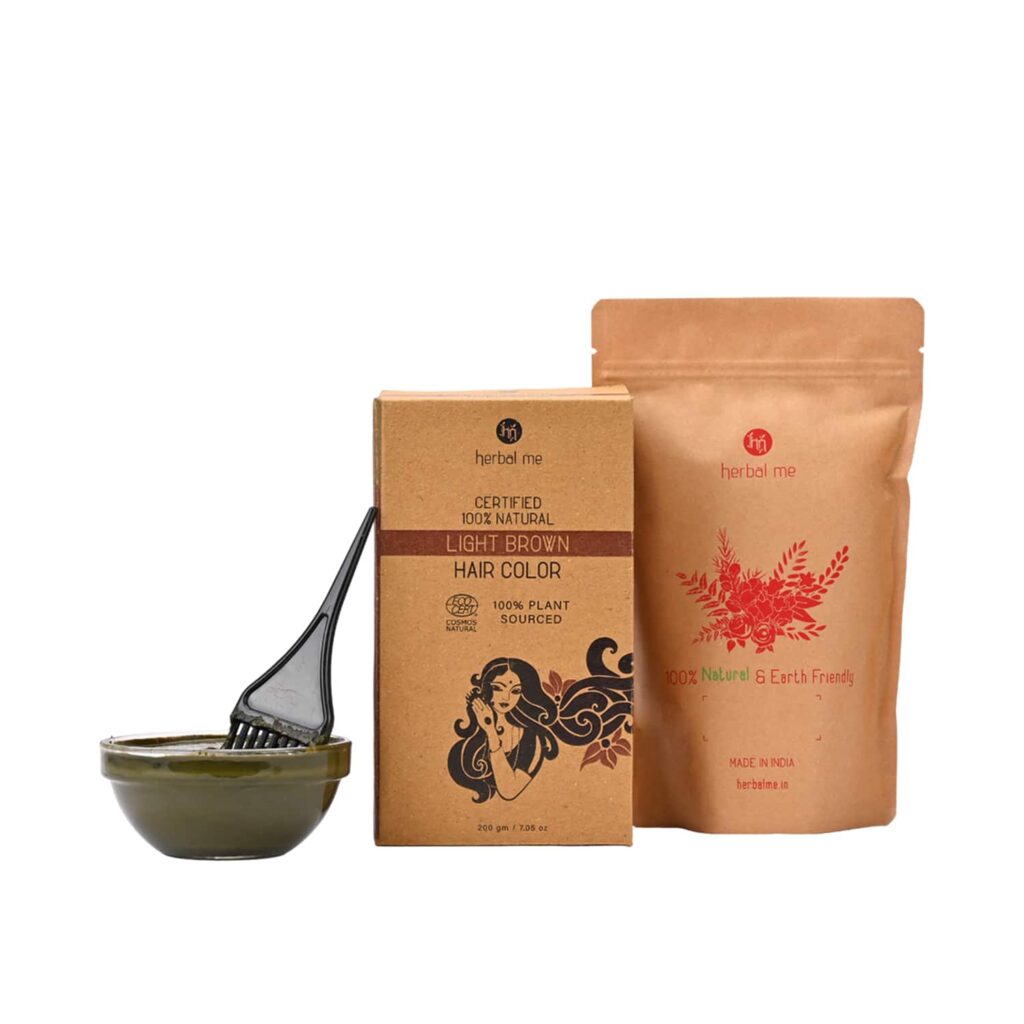 Herbal Me Certified Natural Henna Hair Color - Light Brown (200g) - Herbal Me