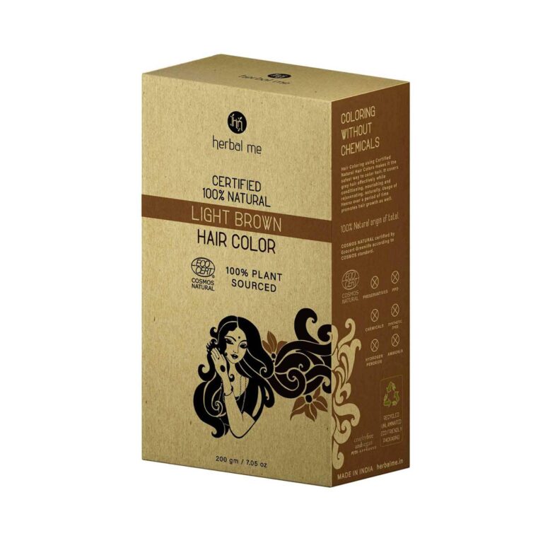 Herbal Me Certified Natural Henna Hair Color - Light Brown (200g) - Herbal Me