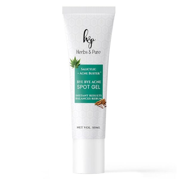 Herbs and Pure Bye Bye Acne Spot Buster Gel |Instant Results, Balances Rebum| Pimple Removal Gel | Acne-Prone Skin, 50ML