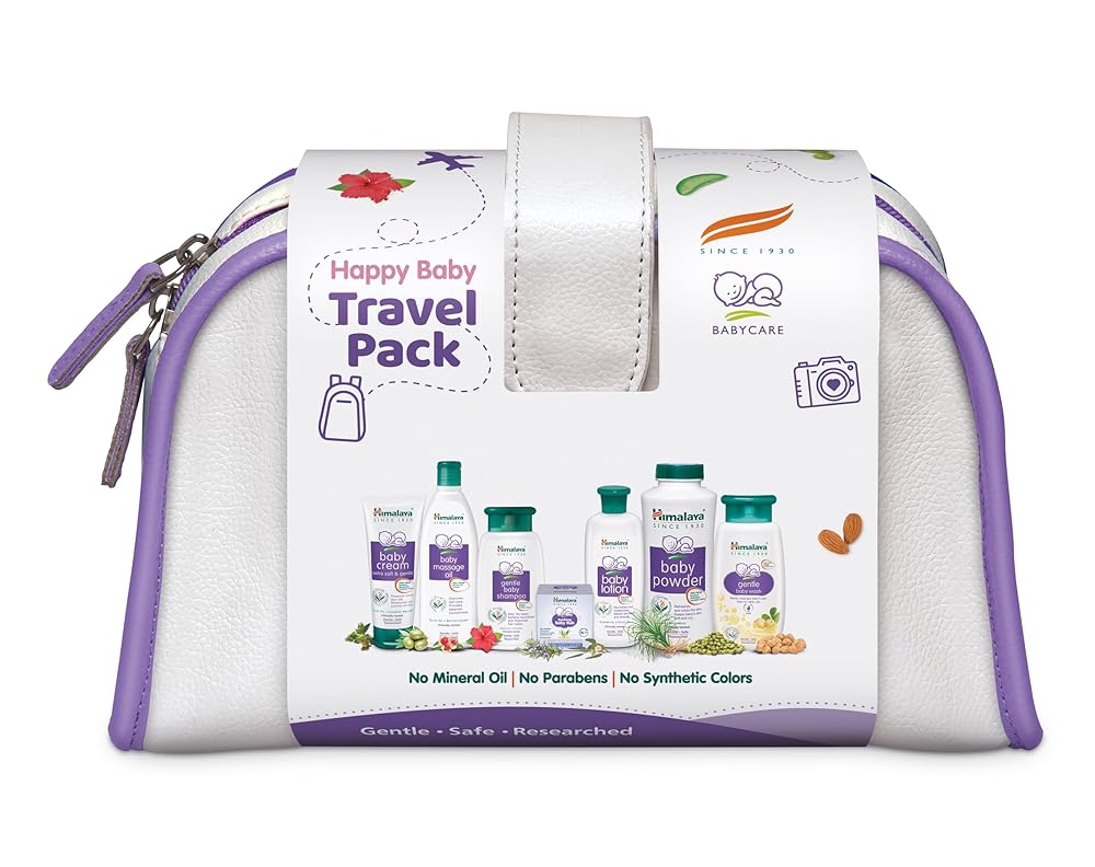 Himalaya Baby Gift Pack (7 Pieces) With Free Maternity Travel Bag| No.1 Doctor Prescribed|Gentle, Safe & Researched For Baby'S Skin & Hair, Liquid