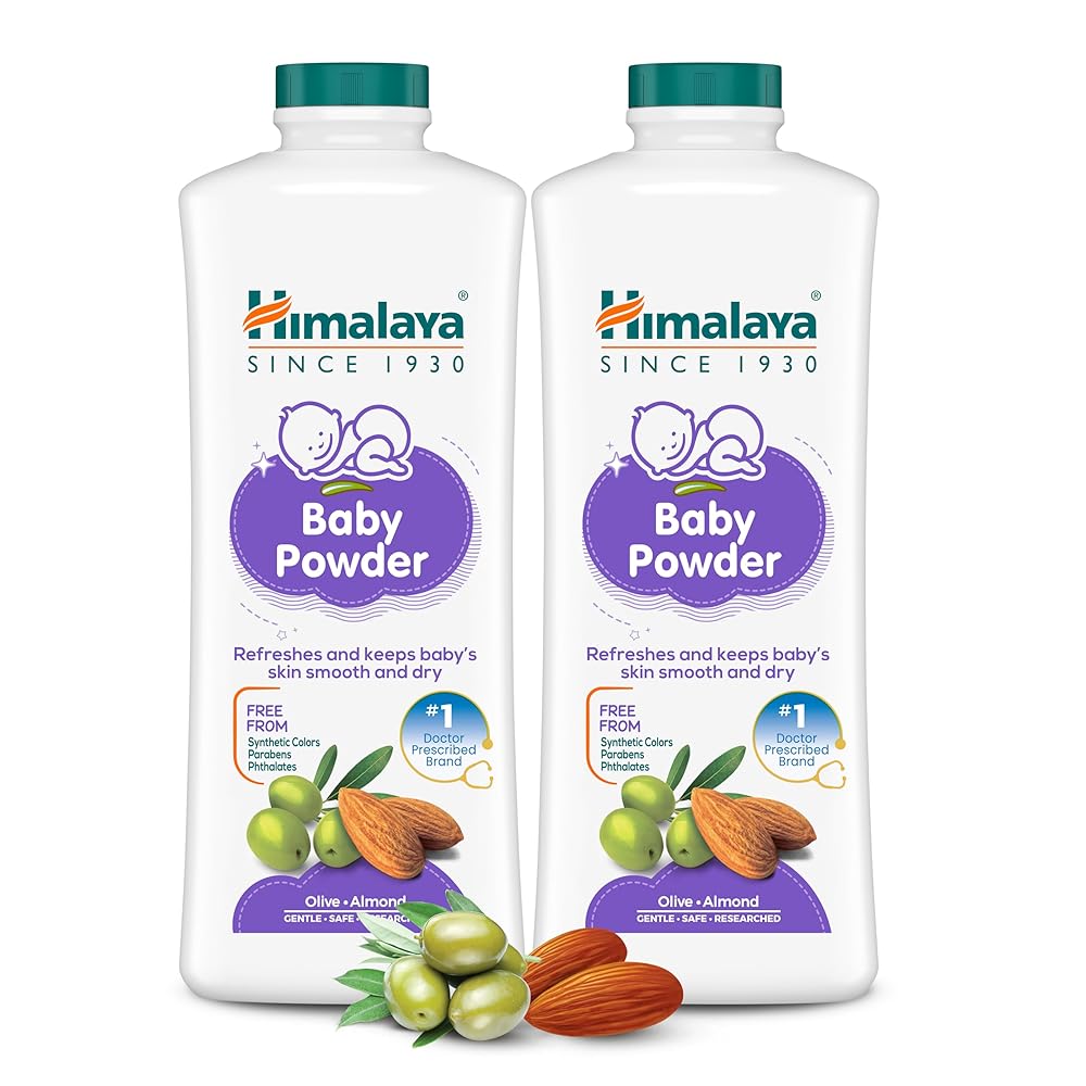 Himalaya Baby Powder 400g (Pack of 2) | Refreshes and keeps baby's skin smooth and dry