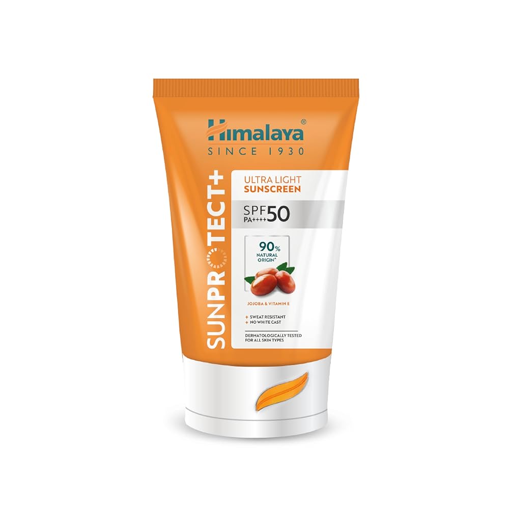 Himalaya Sunprotect + | Ultra-light Sunscreen Cream | SPF 50 PA ++++ | 90% Natural Origin Ingredients | Zero White Cast | 98% Broad Spectrum Protection | Sweat & Water Resistant...