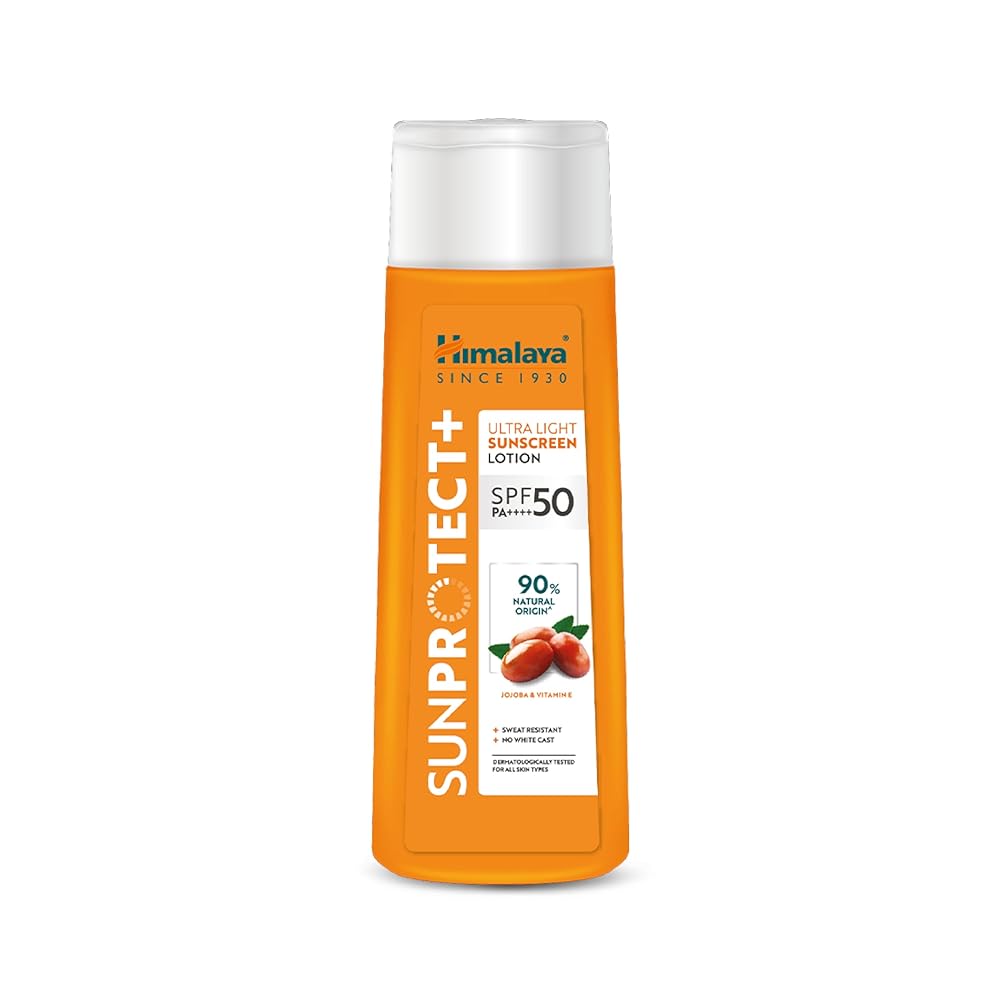 Himalaya Sunprotect + | Ultra-light Sunscreen Lotion | SPF 50 PA ++++ | 90% Natural Origin Ingredients | Zero White Cast | 98% Broad Spectrum Protection | Sweat & Water...