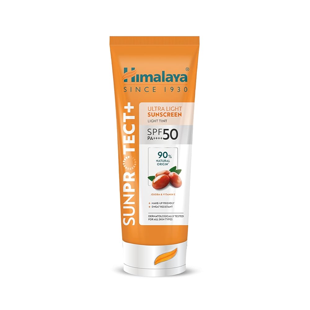 Himalaya Sunprotect + | Ultra-light Tint Sunscreen Cream | SPF 50 PA ++++ | 90% Natural Origin Ingredients | 98% Broad Spectrum Protection | Sweat & Water Resistant | Make-up...