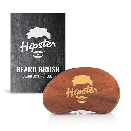 Hipster Beard Brush For Men | Nylon Bristles | Premium & Travel Friendly Wooden Beard Brush