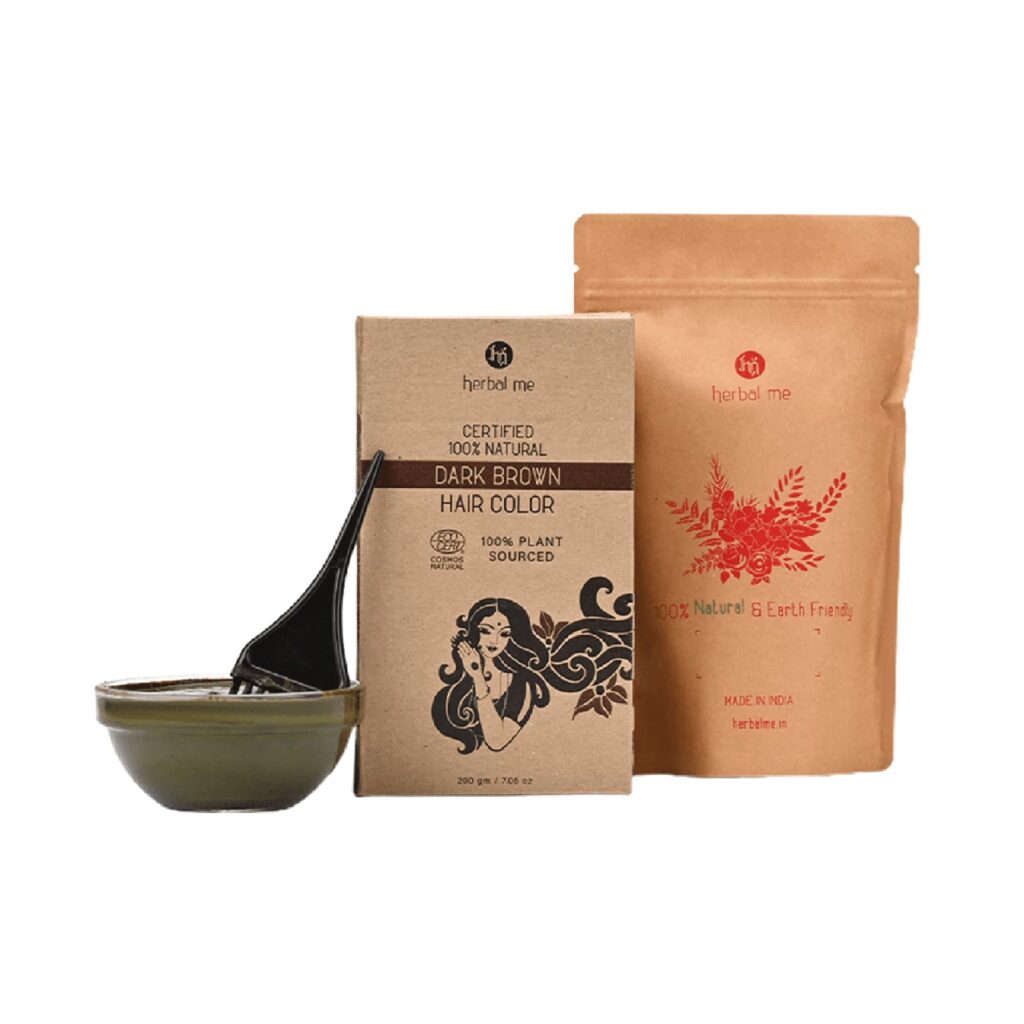 HM Herbal Me Certified Natural Henna Hair Color - Dark Brown (200g) - Herbal Me