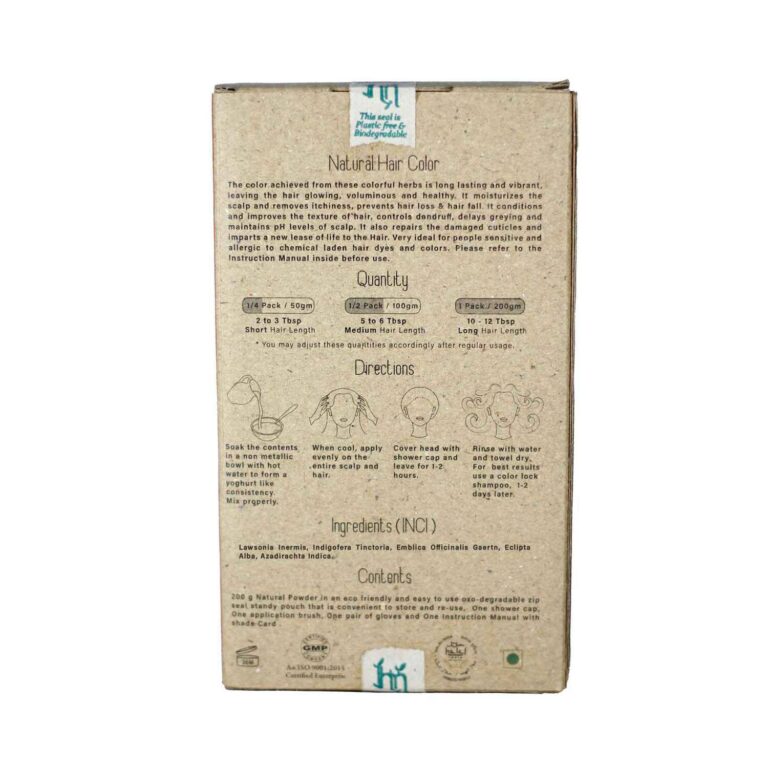 HM Herbal Me Certified Natural Henna Hair Color - Nut Brown (200g) - Herbal Me