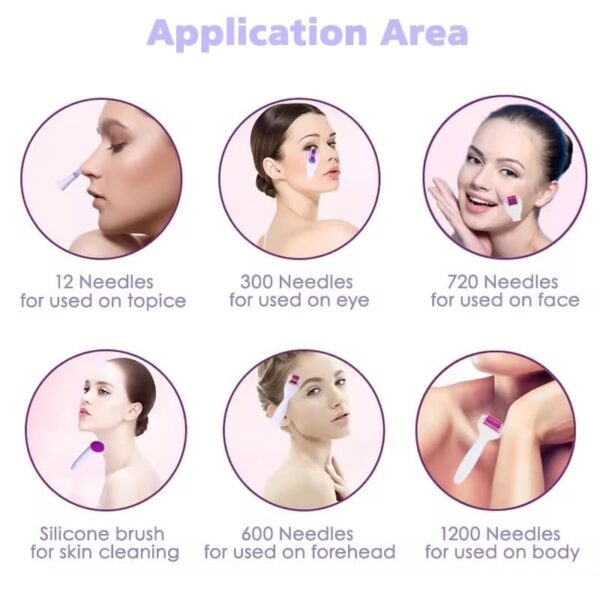 HOSHILA172 Derma Roller 5 in 1 Micro Needle Rollers Body Skin Care Derma Rolling System Set 5 IN 1 Derma Roller Kit Hair Growth & Beard Care (5 IN 1 Roller)
