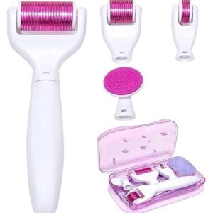 HOSHILA172 Derma Roller 5 in 1 Micro Needle Rollers Body Skin Care Derma Rolling System Set 5 IN 1 Derma Roller Kit Hair Growth & Beard Care (5 IN 1 Roller)