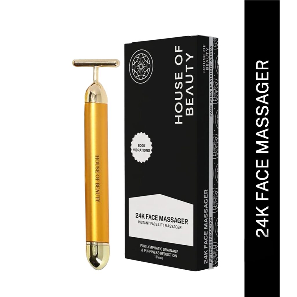 House of Beauty 24K Face Massager Single For Undereye Puffiness, Dark Circles, Tightening (1 Pc) - House of Beauty