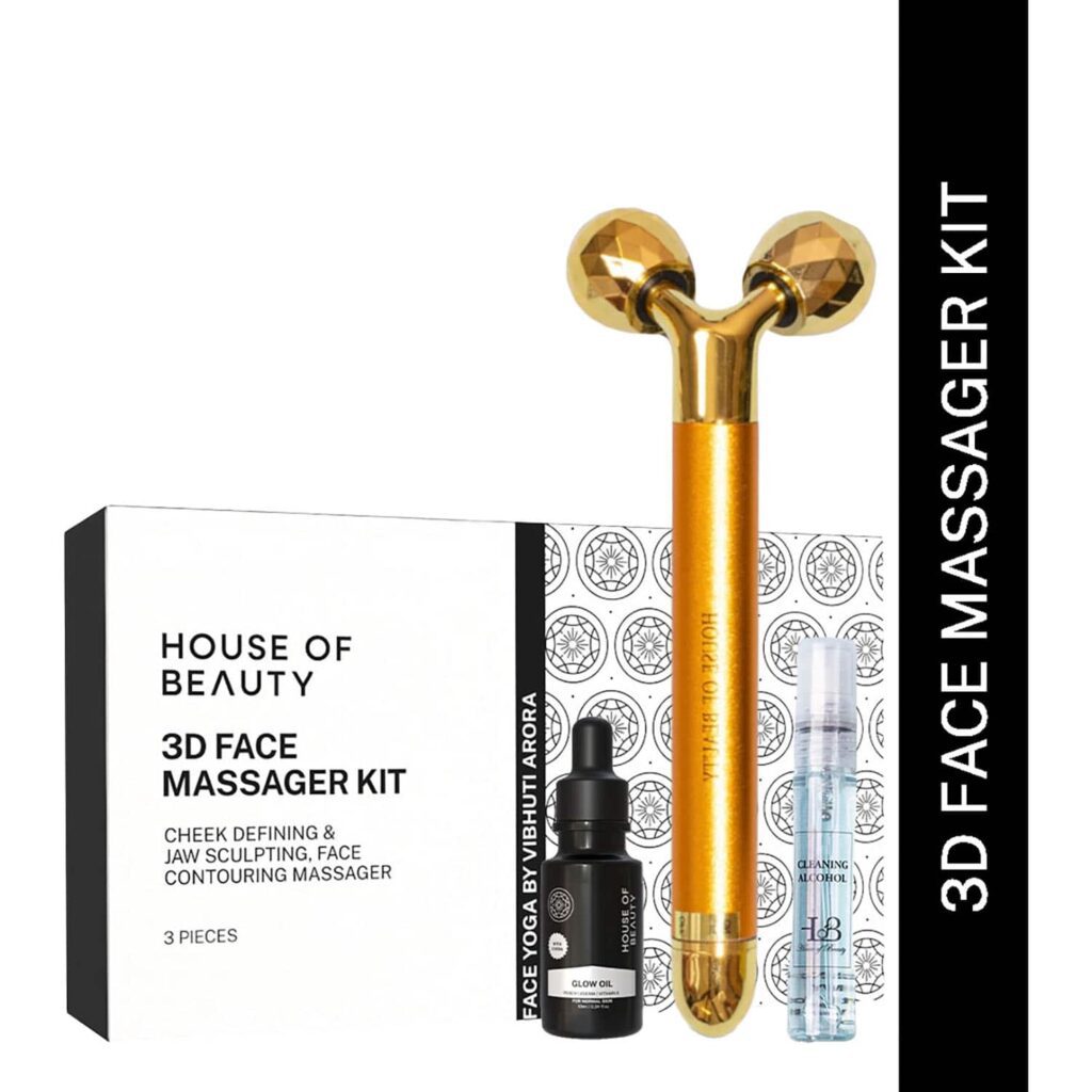 House of Beauty 3D Face Massager Tool For Double Chin, Sculpts Jawline & Cheeks,Shapes Nose (3 Pcs) - House of Beauty