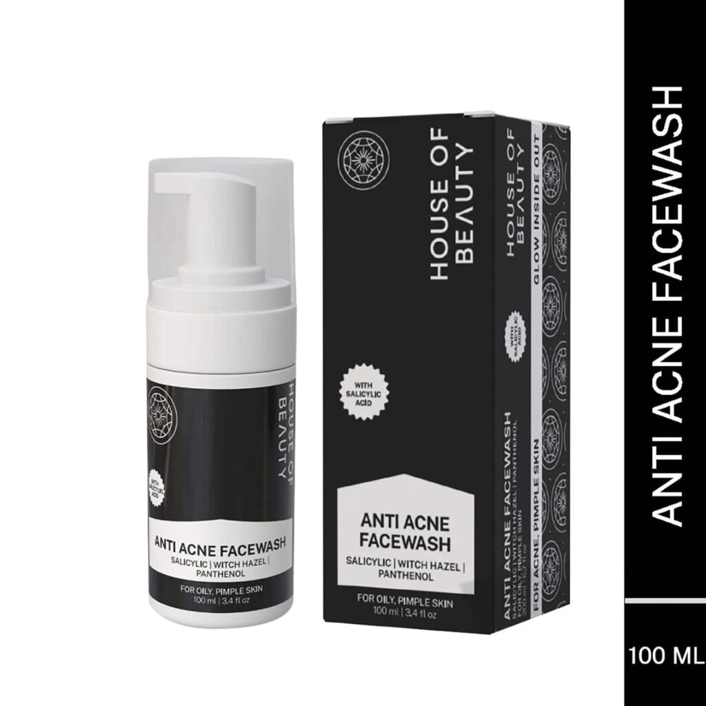 House of Beauty Anti Acne Foaming Facewash For Oily & Combination Skin W/T Salicylic (100 ml) - House of Beauty