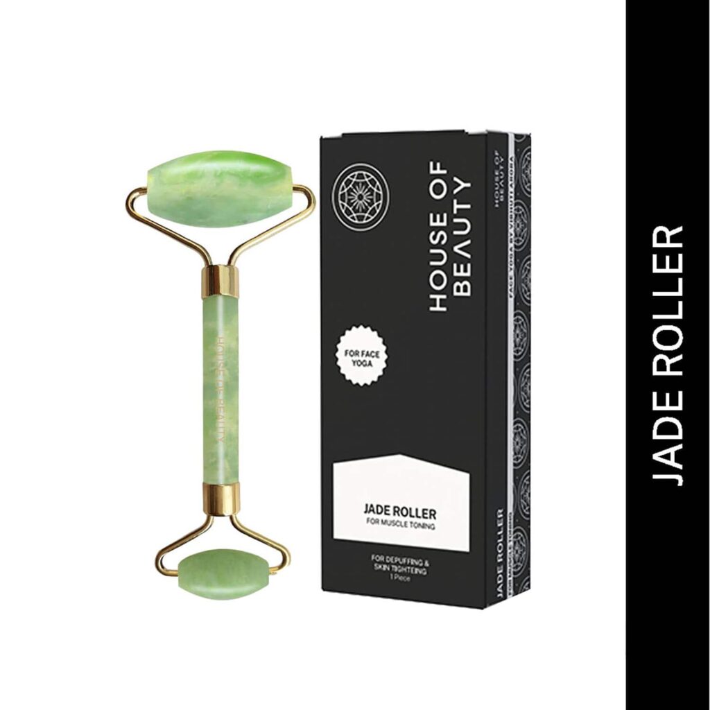 House of Beauty Jade Roller For Oily Skin Helps Tone, Tighten, Depuff Face & Under Eyes (1 Pc) - House of Beauty