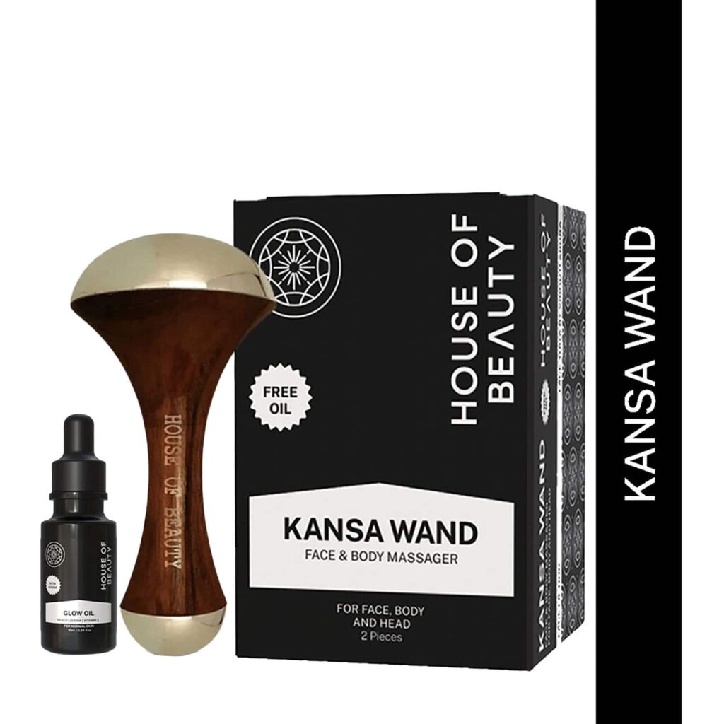 House of Beauty Kansa Wand Balances Skin Ph, Dosha, Chakra & Improves Blood Circulation (2 Pc) - House of Beauty
