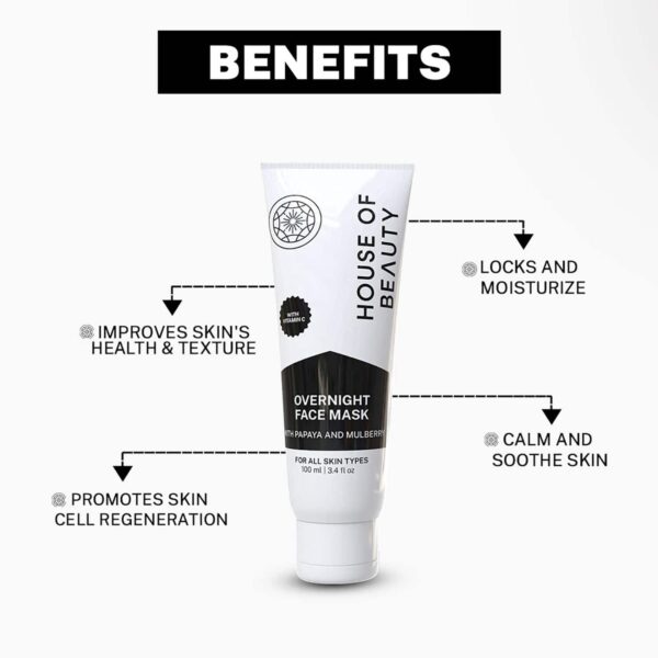 House of Beauty Overnight Face Mask-Pigmented Skin & Discoloration W/T Papaya Enzymes (100 ml) - House of Beauty