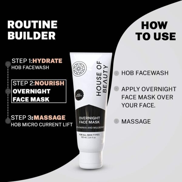 House of Beauty Overnight Face Mask-Pigmented Skin & Discoloration W/T Papaya Enzymes (100 ml) - House of Beauty