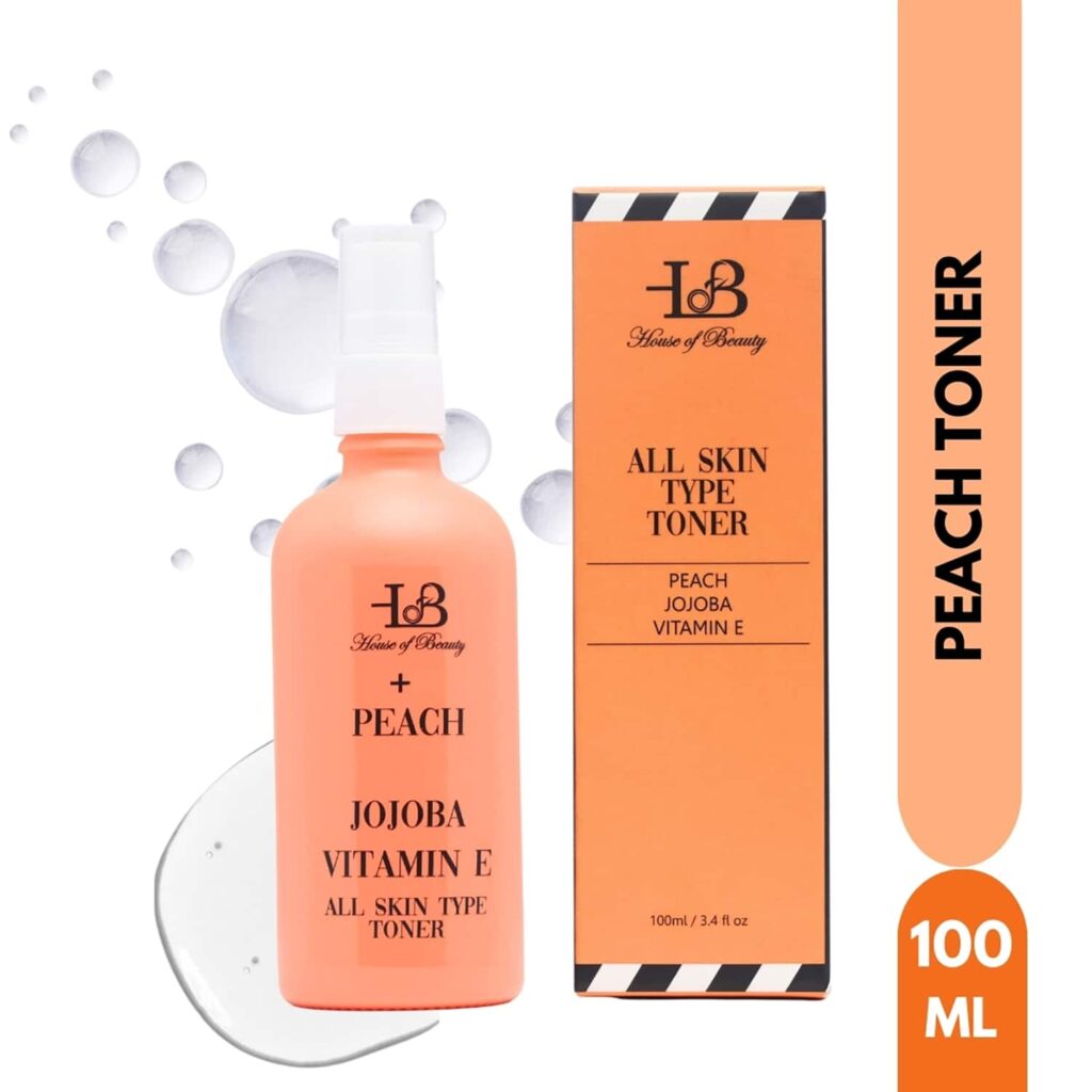 House of Beauty Peach+Jojoba Toner-All Skin Types - Dry, Combination, & Sensitive Skin (100 ml) - House of Beauty