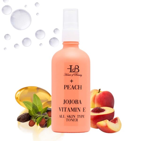 House of Beauty Peach+Jojoba Toner-All Skin Types - Dry, Combination, & Sensitive Skin (100 ml) - House of Beauty